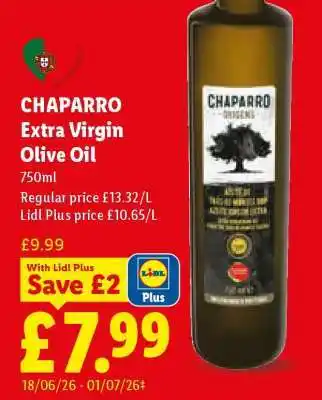 Lidl CHAPARRO Extra Virgin Olive Oil offer