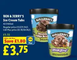 Lidl BEN & JERRY’S Ice Cream Tubs offer