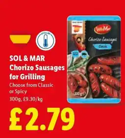Lidl SOL & MAR Chorizo Sausages for Grilling offer