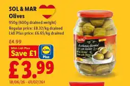 Lidl SOL & MAR Olives offer
