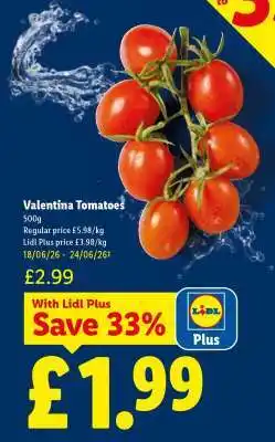 Lidl Valentina Tomatoes offer