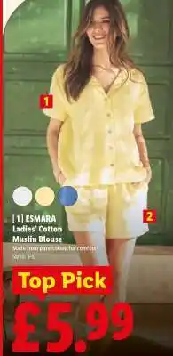Lidl ESMARA Ladies’ Cotton Muslin Blouse offer