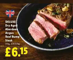 Lidl DELUXE Dry Aged Aberdeen Angus Beef Rump Steak offer