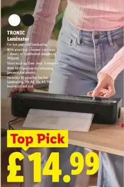 Lidl TRONIC Laminator offer