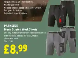 Lidl PARKSIDE Men's Stretch Work Shorts offer