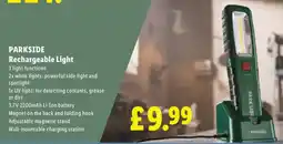 Lidl PARKSIDE Rechargeable Light offer