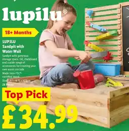 Lidl LUPILU Sandpit with Water Wall offer