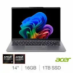 Costco Acer Swift Go Copilot+PC, AMD Ryzen AI 7, 16GB RAM, 1TB SSD, 14 Inch OLED Laptop, NX.JDAEK.001 offer