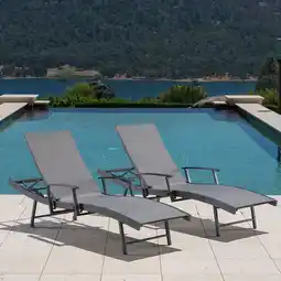 Costco SunVilla Sling Wave Sun Lounger with Folding Arms - Set of 2 offer