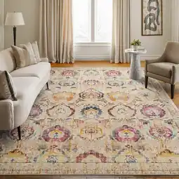 Costco Concept Looms Vintage Kashan Ivory Multi Rug, in 3 Sizes offer
