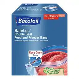 Costco Bacofoil Safeloc Food and Freezer Medium Bags, 152 Pack offer