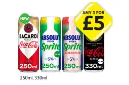 Londis Bacardi Coca Cola, Absolut Sprite, Watermelon, Jack Daniels Coca Cola offer