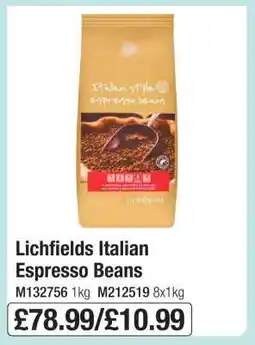 Makro Lichfields Italian Espresso Beans offer
