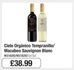 Makro Cielo Orgánico Tempranillo/Macabeo Sauvignon Blanc offer
