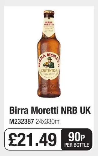 Makro Birra Moretti NRB UK offer