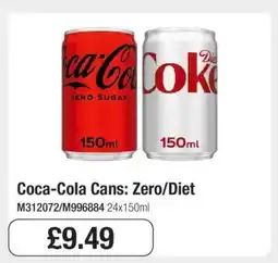 Makro Coca-Cola Cans: Zero/Diet offer
