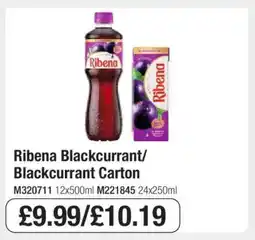 Makro Ribena Blackcurrant/Blackcurrant Carton offer