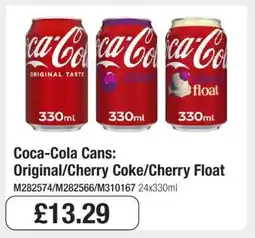 Makro Coca-Cola Cans: Original/Cherry Coke/Cherry Float offer