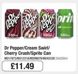 Makro Dr Pepper/Cream Swirl/Cherry Crush/Sprite Can offer