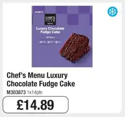Makro Chef’s Menu Luxury Chocolate Fudge Cake offer