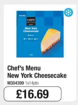 Makro Chef’s Menu New York Cheesecake offer