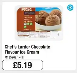 Makro Chef’s Larder Chocolate Flavour Ice Cream offer