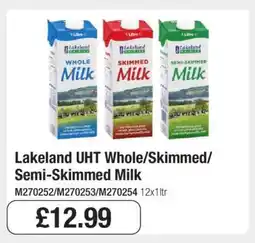 Makro Lakeland UHT Whole/Skimmed/Semi-Skimmed Milk offer