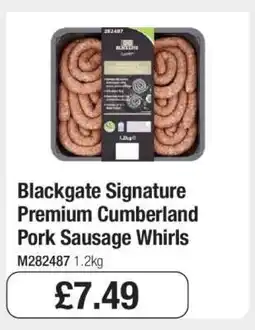 Makro Blackgate Signature Premium Cumberland Pork Sausage Whirls offer