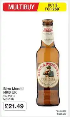 Makro Birra Moretti NRB UK offer