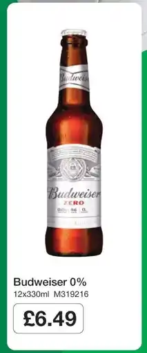 Makro Budweiser 0% offer