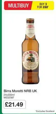 Makro Birra Moretti NRB UK offer