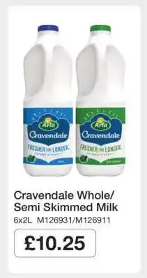 Makro Cravendale Whole/Semi Skimmed Milk offer