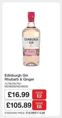 Makro Edinburgh Gin Rhubarb & Ginger offer