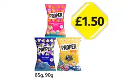 Londis Proper Chips Prawn Cocktail, Sea Salt, Corn Sweet & Salty offer