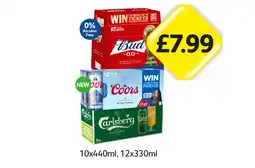 Londis Bud 0.0, Coors, Carlsberg offer