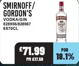 Bestway SMIRNOFF/ GORDON'S Vodka/gin offer