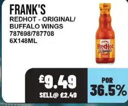 Bestway FRANK'S Redhot original/ buffalo wings offer