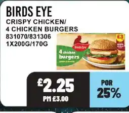 Bestway BIRDS EYE Crispy chicken/ 4 chicken burgers offer