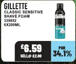 Bestway GILLETTE Classic sensitive shave foam offer