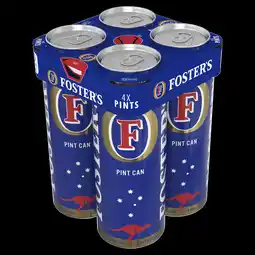Iceland Foster's Beer Lager Pint Cans 4 x 568ml offer