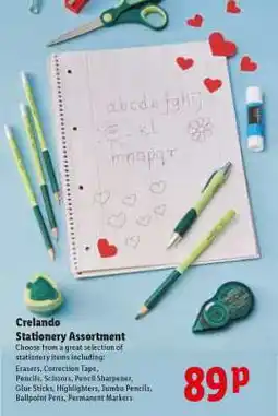 Lidl Crelando Stationery Assortment offer