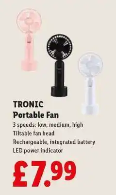 Lidl TRONIC Portable Fan offer
