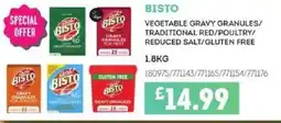 Bestway BISTO Vegetable gravy granules/ traditional red/poultry/ reduced salt/gluten free offer