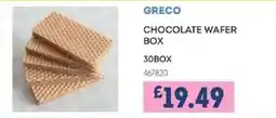 Bestway GRECO Chocolate wafer box offer