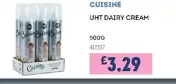 Bestway CUISINE Uht dairy cream offer