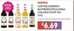 Bestway MONIN Coffee/cherry/ butterscotch/pina colada/chaï tea offer