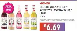 Bestway MONIN Blueberry/lychee/ rose/yellow banana/ lime offer