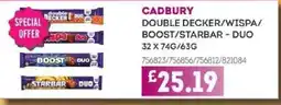 Bestway CADBURY Double decker/wispa/ boost/starbar - duo offer
