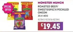 Bestway MONSTER MUNCH Roasted beef/ sweet&spicy/pickled onion offer