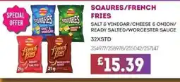 Bestway SQAURES/FRENCH FRIES Salt & vinegar/cheese & onion/ ready salted/worcester sauce offer
